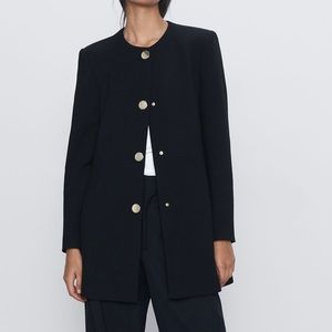 Zara Frock Coat with Gold Buttons